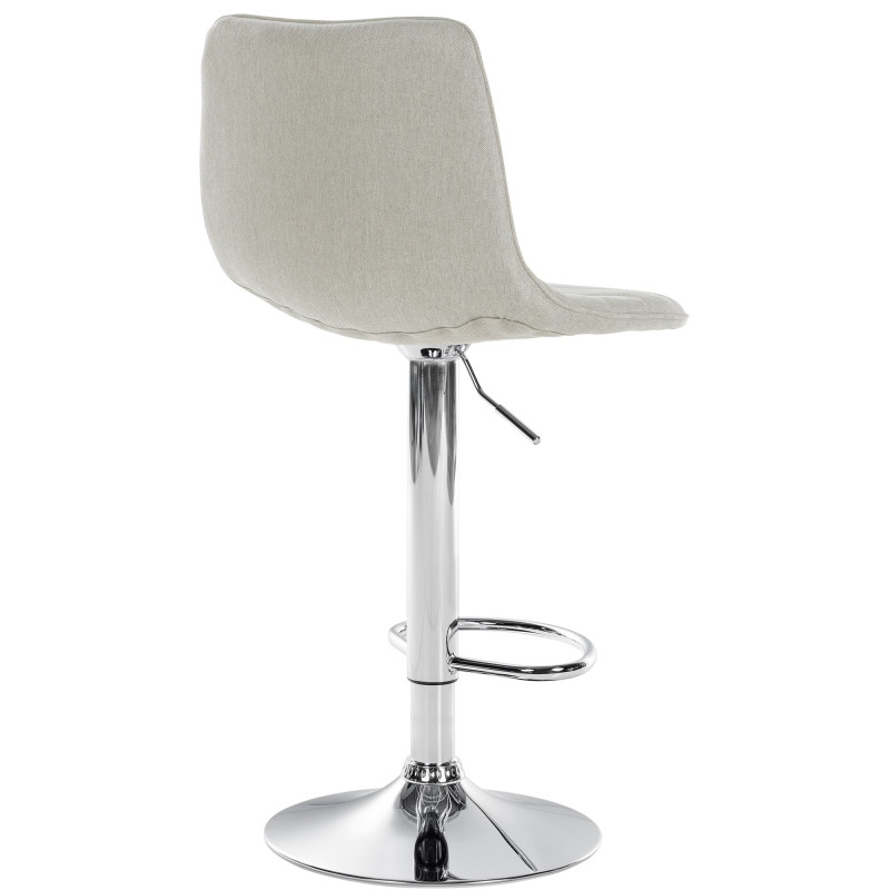 Tabouret de bar Lex, tissu, chrome crème