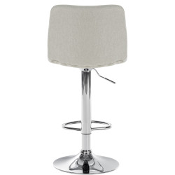 Tabouret de bar Lex, tissu, chrome crème