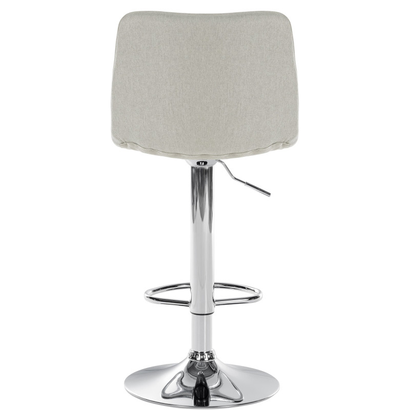 Tabouret de bar Lex, tissu, chrome crème