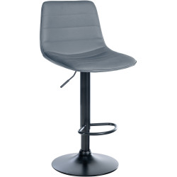 Tabouret de bar Lex, similicuir, noir gris