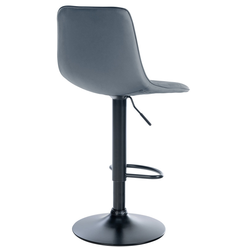 Tabouret de bar Lex, similicuir, noir gris