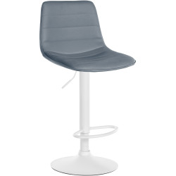 Tabouret de bar Lex, similicuir, blanc/gris