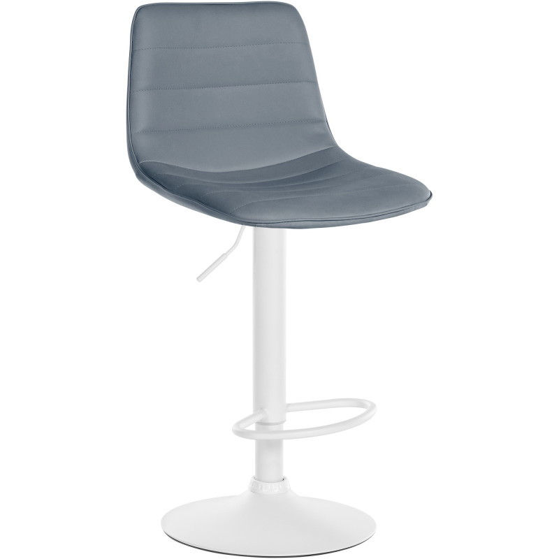 Tabouret de bar Lex, similicuir, blanc gris