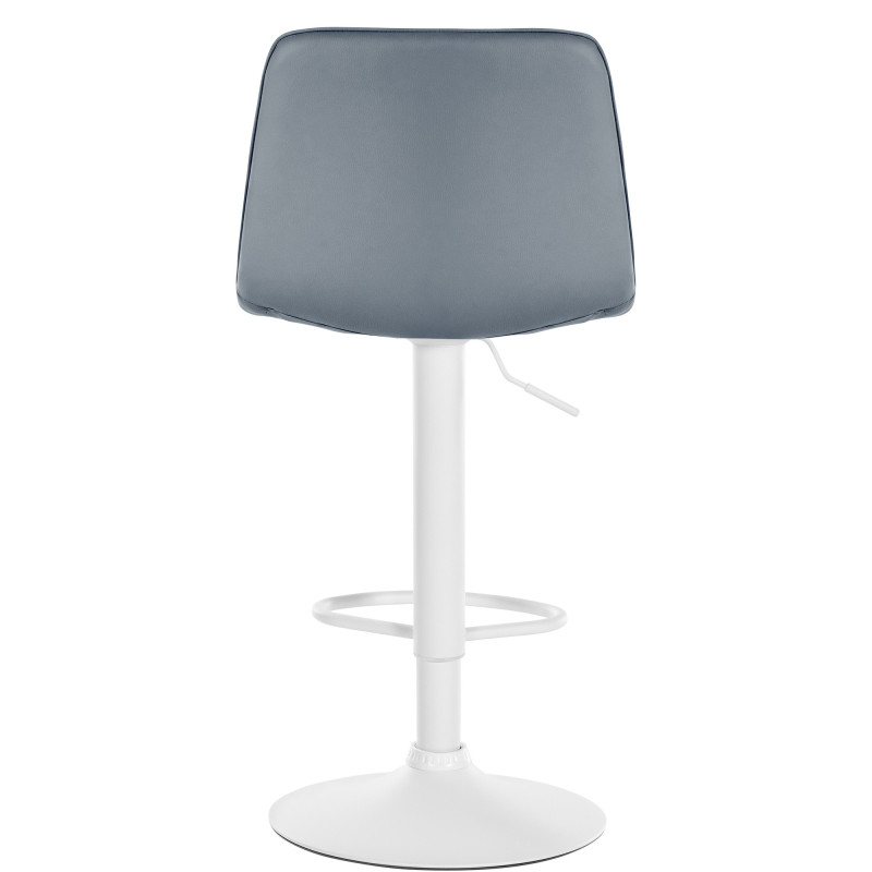 Tabouret de bar Lex, similicuir, blanc gris