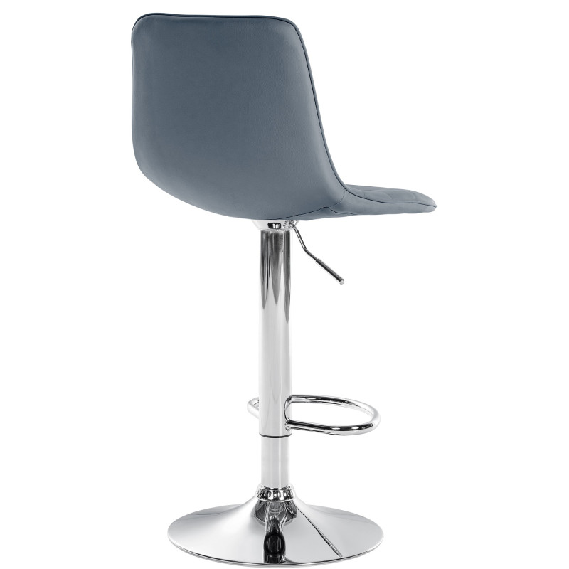 Tabouret de bar Lex, similicuir, gris chromé