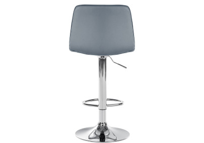 Tabouret de bar Lex, similicuir, gris chromé