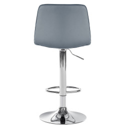 Tabouret de bar Lex, similicuir, chromé gris