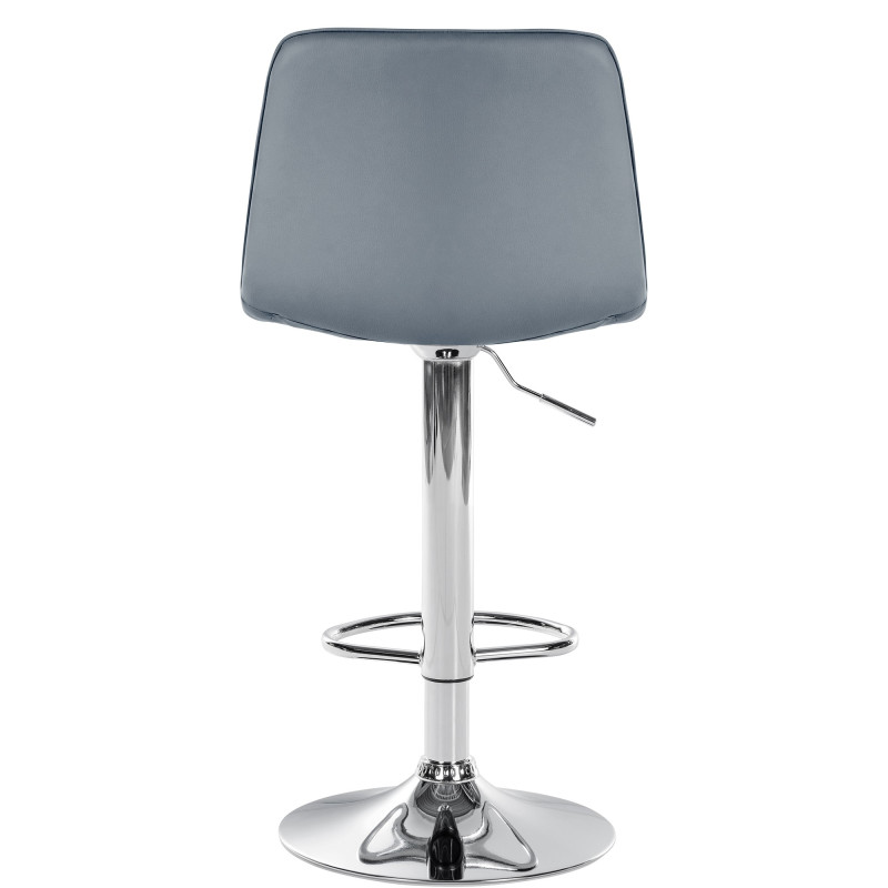 Tabouret de bar Lex, similicuir, gris chromé