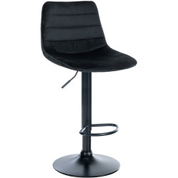 Tabouret de bar Lex en velours noir noir