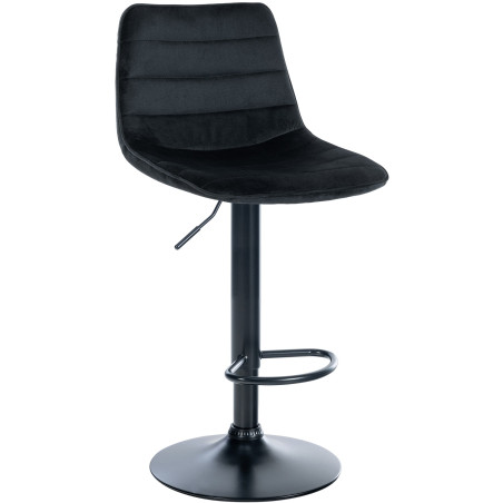 Tabouret de bar Lex en velours noir noir