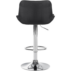 Ensemble de 2 tabourets de bar Vonore, tissu, chrome gris foncé