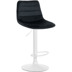 Tabouret de bar Lex en velours blanc noir