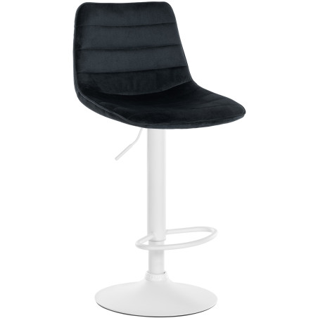 Tabouret de bar Lex en velours, blanc et noir