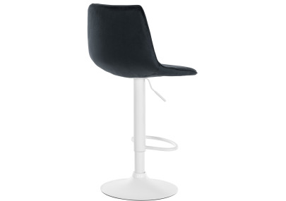 Tabouret de bar Lex en velours, blanc et noir
