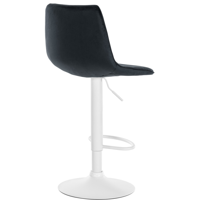 Tabouret de bar Lex en velours blanc noir