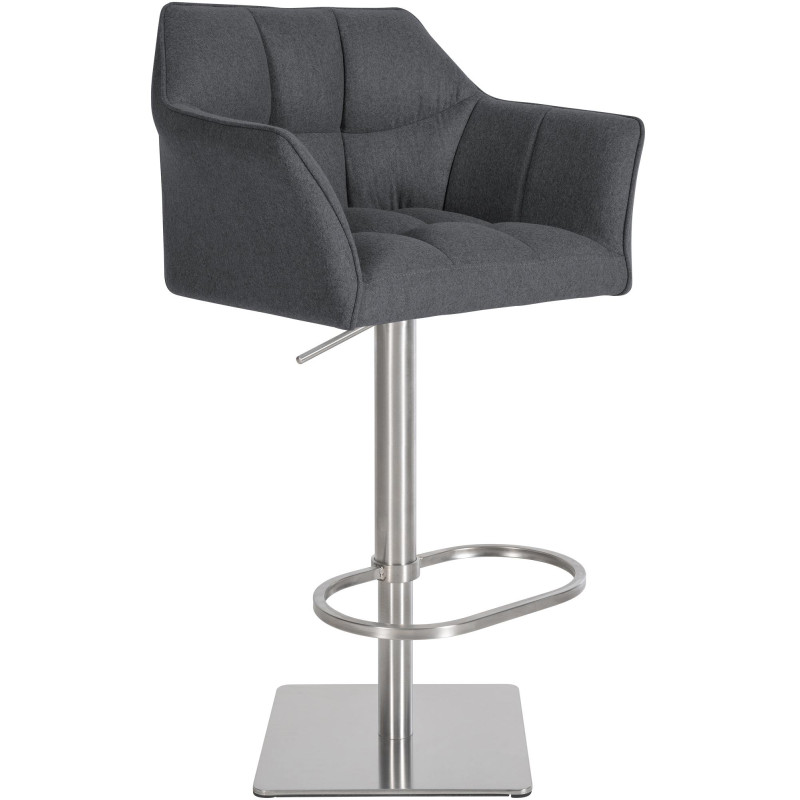 Tabouret de bar en feutre Damaso E gris