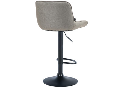 Lot de 2 tabourets de bar Vonore, tissu, noir/taupe