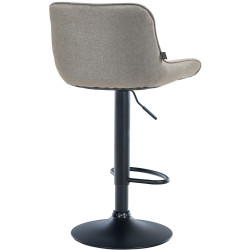 Lot de 2 tabourets de bar Vonore, tissu, noir taupe