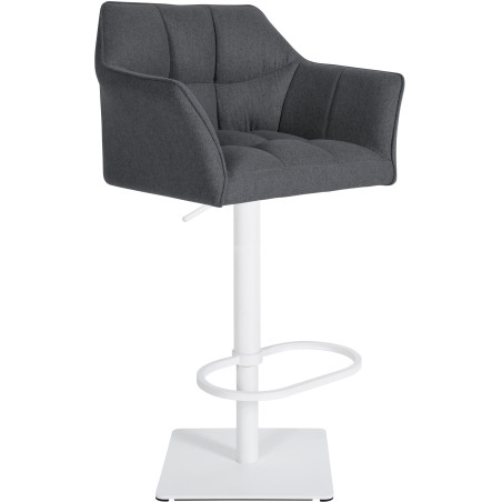 Taburete de bar Damaso W de fieltro, gris