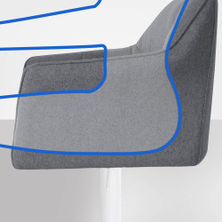 Tabouret de bar Damaso W en feutre gris