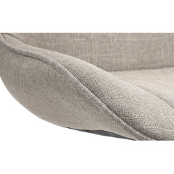 Juego de 2 taburetes de bar Vonore en tela Gris topo,Negro