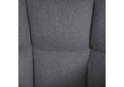 Taburete de bar Damaso B de fieltro con estructura de 4 patas, gris