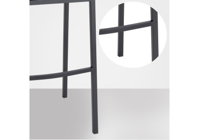 Taburete de bar Damaso B de fieltro con estructura de 4 patas, gris