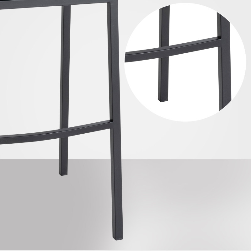 Tabouret de bar Damaso B en feutre avec piètement à 4 pieds gris