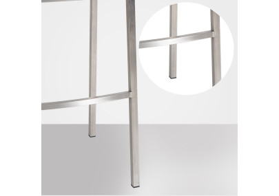 Sgabello da bar in feltro Damaso E con struttura a 4 gambe, grigio