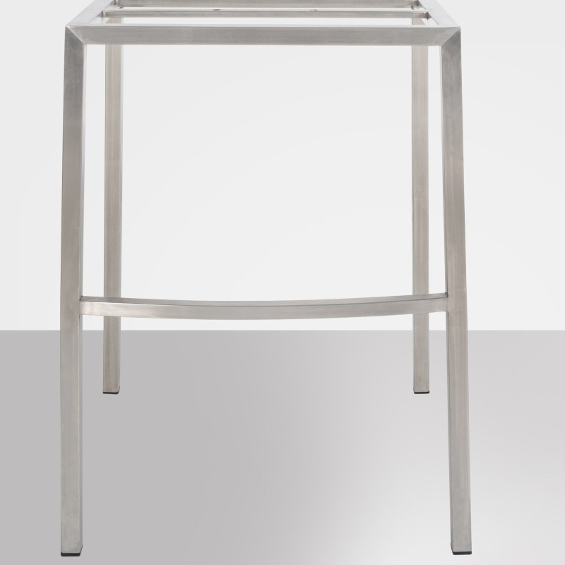 Tabouret de bar Damaso E en feutre avec piètement à 4 pieds gris