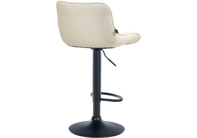 Ensemble de 2 tabourets de bar Vonore, en tissu, noir et crème