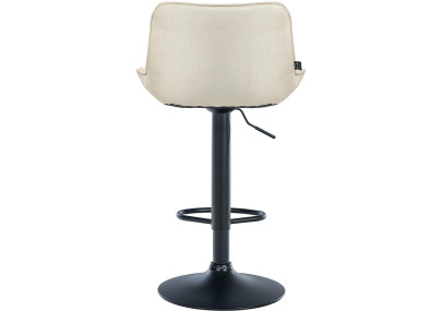 Ensemble de 2 tabourets de bar Vonore, en tissu, noir et crème