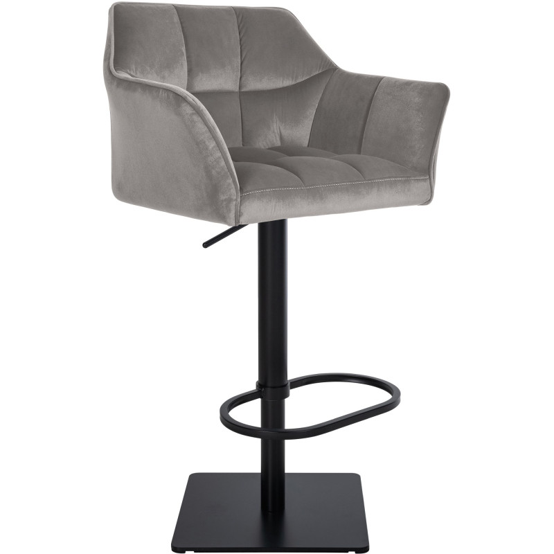 Tabouret de bar en velours Damaso B gris