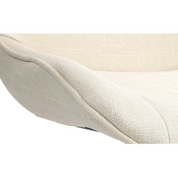 Ensemble de 2 tabourets de bar Vonore, en tissu, noir et crème