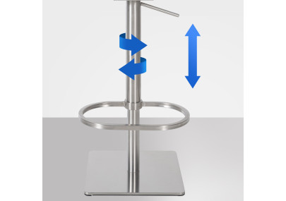 Tabouret de bar Damaso E, velours gris
