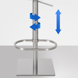 Tabouret de bar Damaso E, velours gris