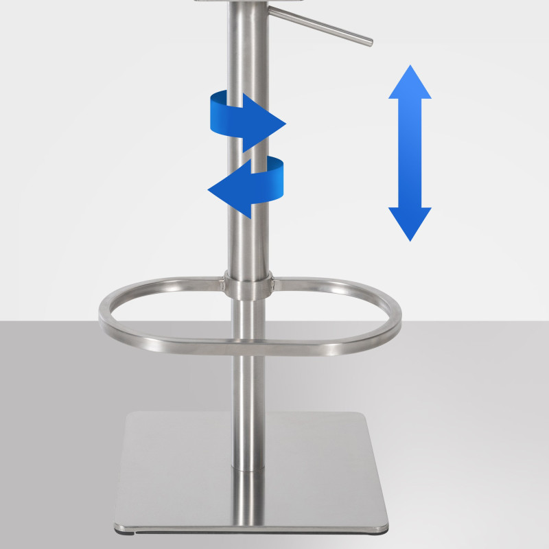 Sgabello da bar Damaso E, grigio velluto