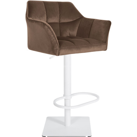 Banqueta de bar Damaso W, veludo, marrom