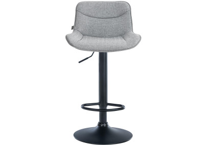 Lot de 2 tabourets de bar Vonore, tissu, noir et gris