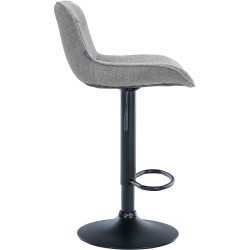 Lot de 2 tabourets de bar Vonore, tissu, noir gris