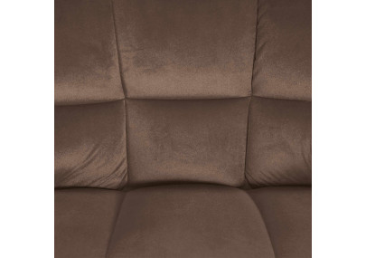 Tabouret de bar Damaso E en velours marron, piètement à 4 pieds