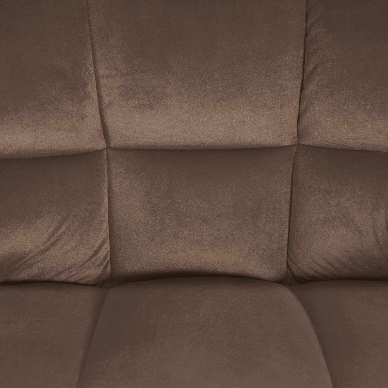 Tabouret de bar Damaso E en velours avec piètement à 4 pieds brun