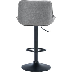 Juego de 2 taburetes de bar Vonore en tela Gris,Negro