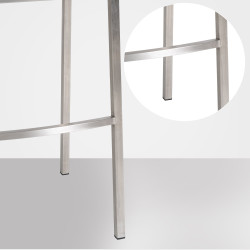 Sgabello da bar in velluto Damaso E con struttura a 4 gambe, marrone