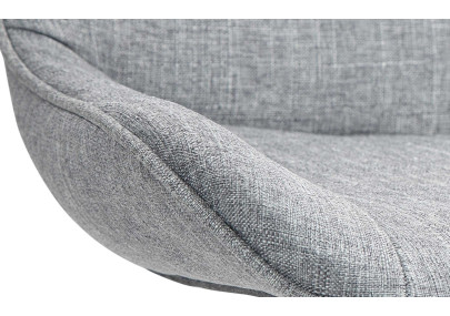 Lot de 2 tabourets de bar Vonore, tissu, noir et gris