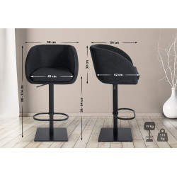 Tabouret de bar en feutre Gambo B anthracite