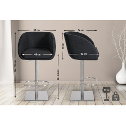 Tabouret de bar en feutre Gambo E anthracite