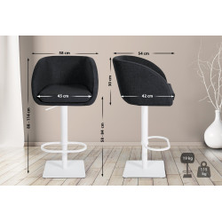 Tabouret de bar Gambo W en feutre anthracite