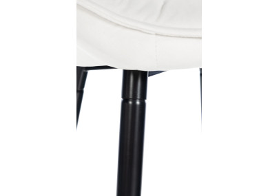 Tabouret de bar Gibson 76 en velours blanc crème