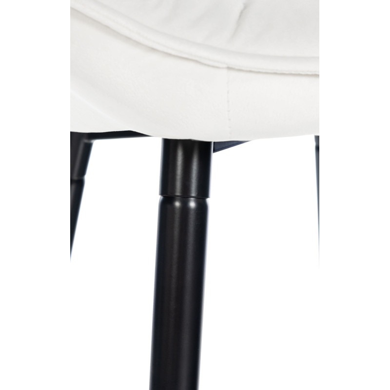 Tabouret de bar Gibson 76 en velours blanc crémeux